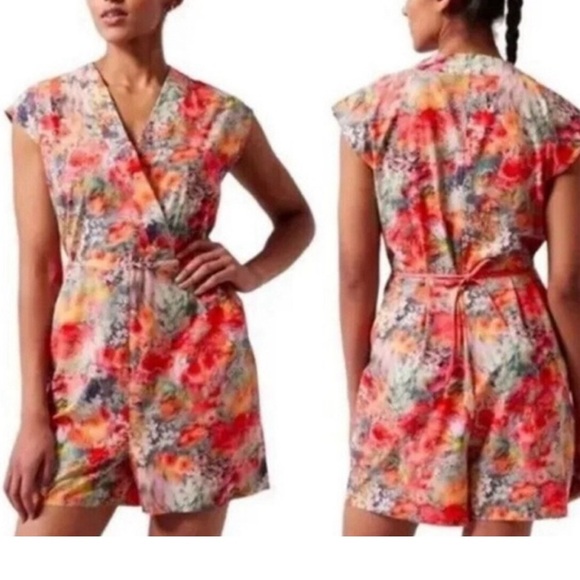 Athleta Pants - Athleta Marlow Romper is a sleeveless, floral-print playsuit